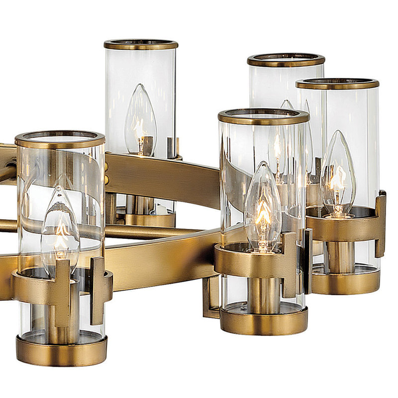 Reeve 12 - Light Unique Wagon Wheel Chandelier, Heritage Brass