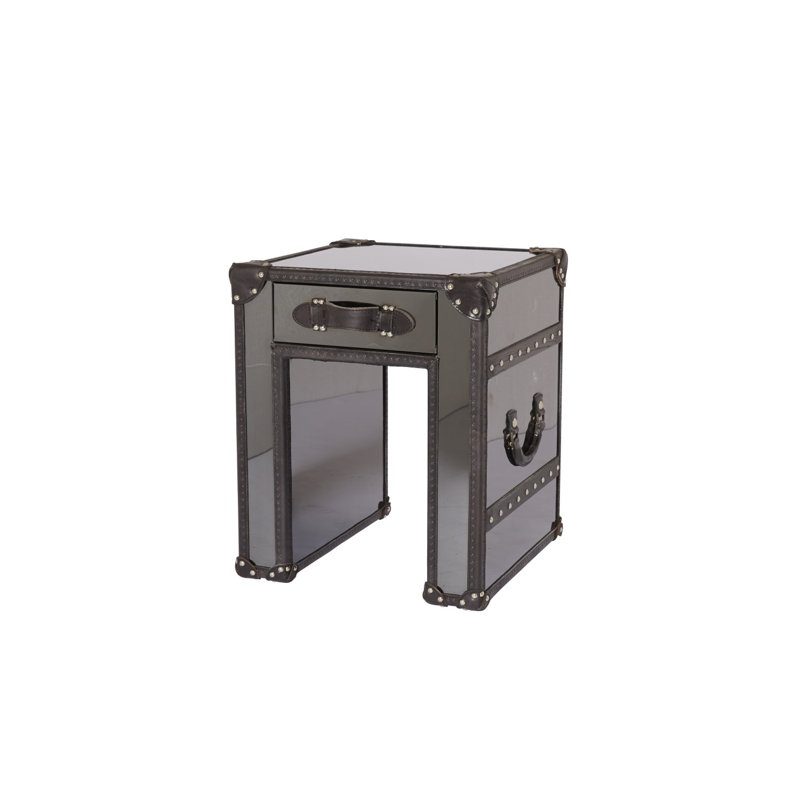 Nucia Sled End Table, Black STamara