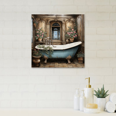 Élégante harmonie florale pour la salle de bain - art mural Bath and Laundry