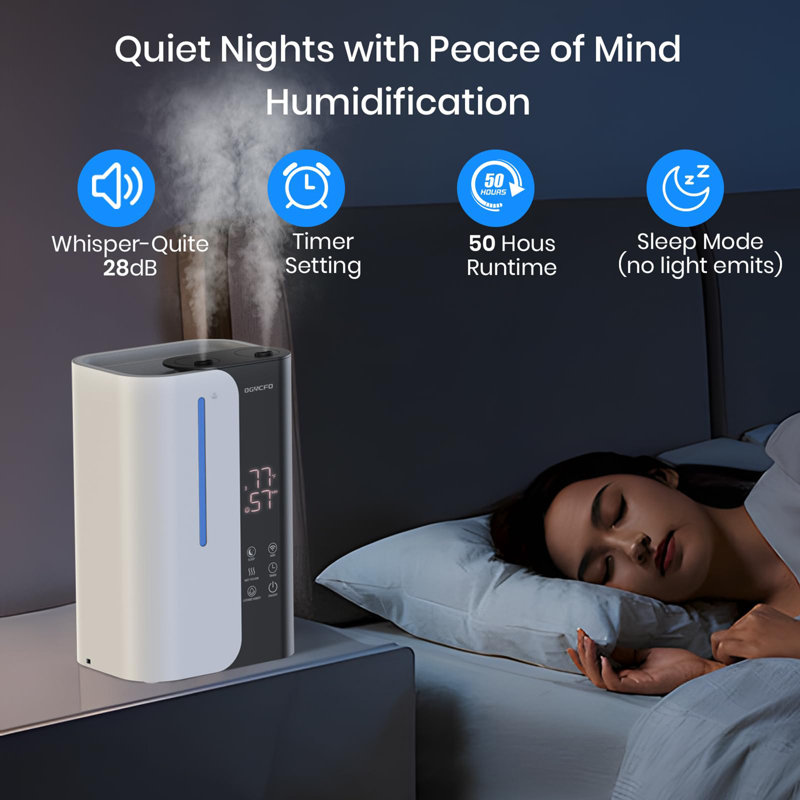 Top Fill 5L Large Room Smart Humidifier, White