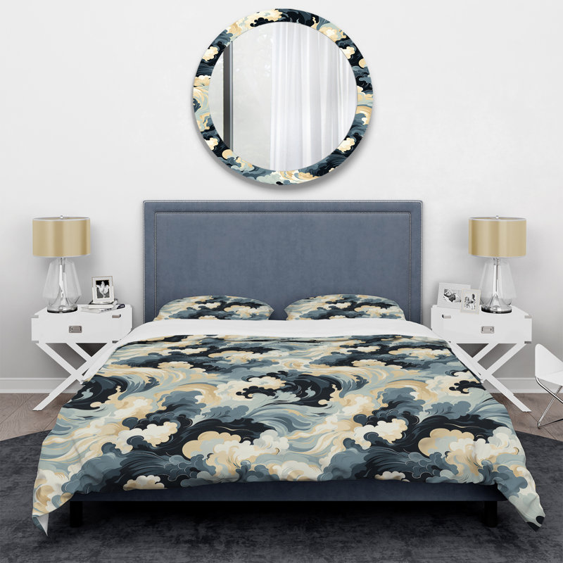 Ensemble de housse de couette Victorian Stealth Waves, Housse de couette pour très grand lit et 2 très