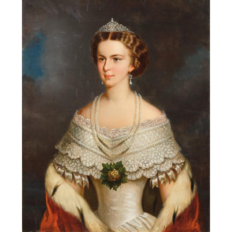 "Empress Elizabeth" par Franz Schrotzberg - Toile tendue avec châssis, H 48 po x l 33 po
