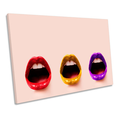 Fashion Lips Lipstick - Wrapped Canvas Print