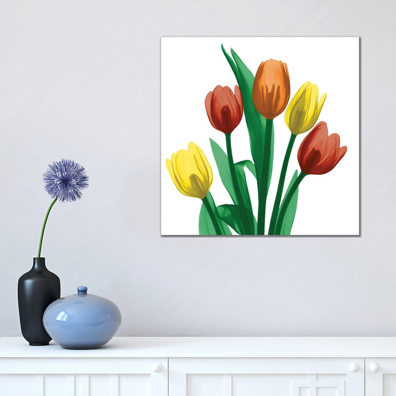 Jewel Embellished Tulips I by Albert Koetsier - Wrapped Canvas Painting, 45.72cm H x 45.72cm W x 1.91cm D