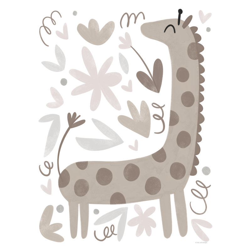 Pépinière de girafe sur toile, H 36 po x l 24 po