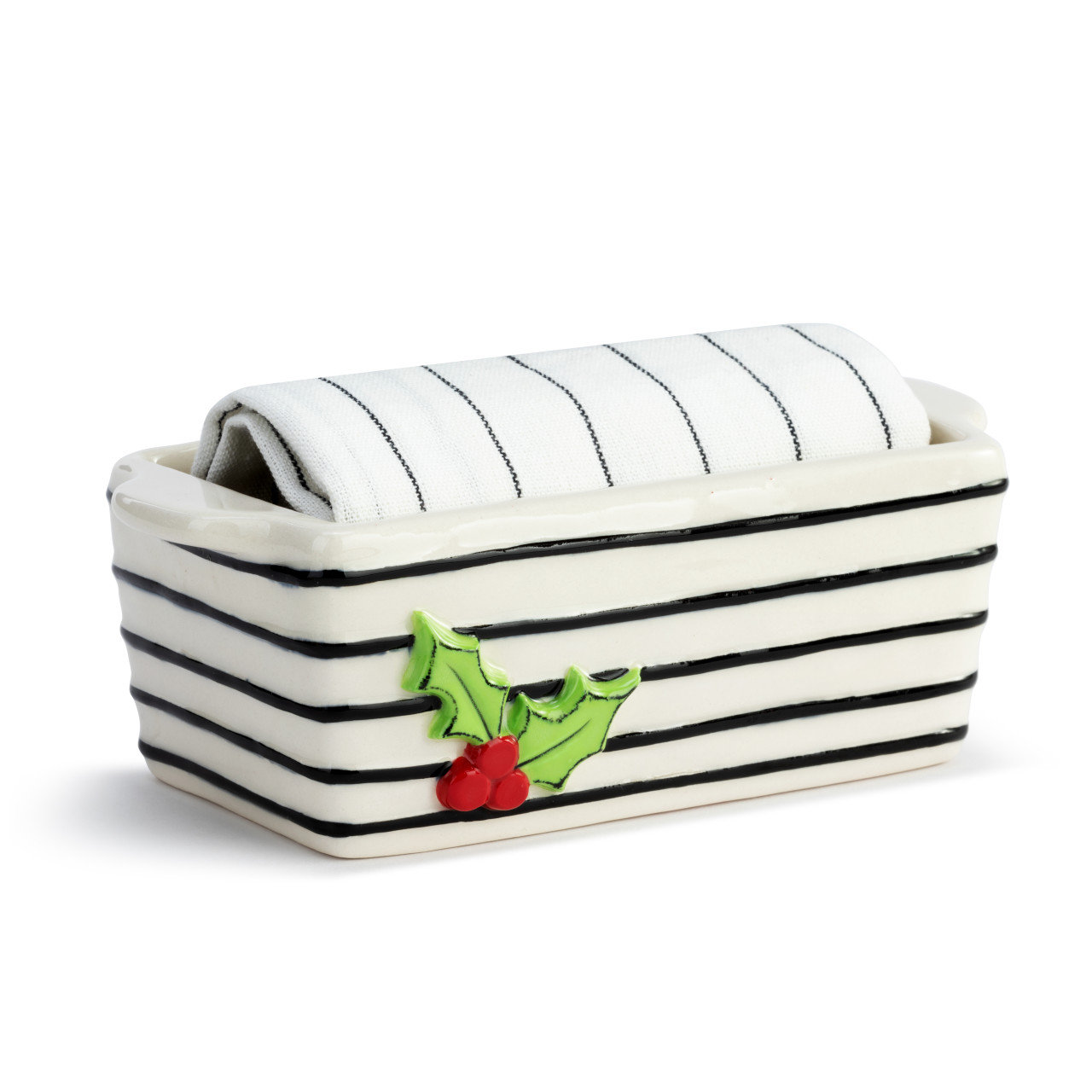 DEMDACO Mini Loaf Pan With Towel Set - Holly Berry | Wayfair