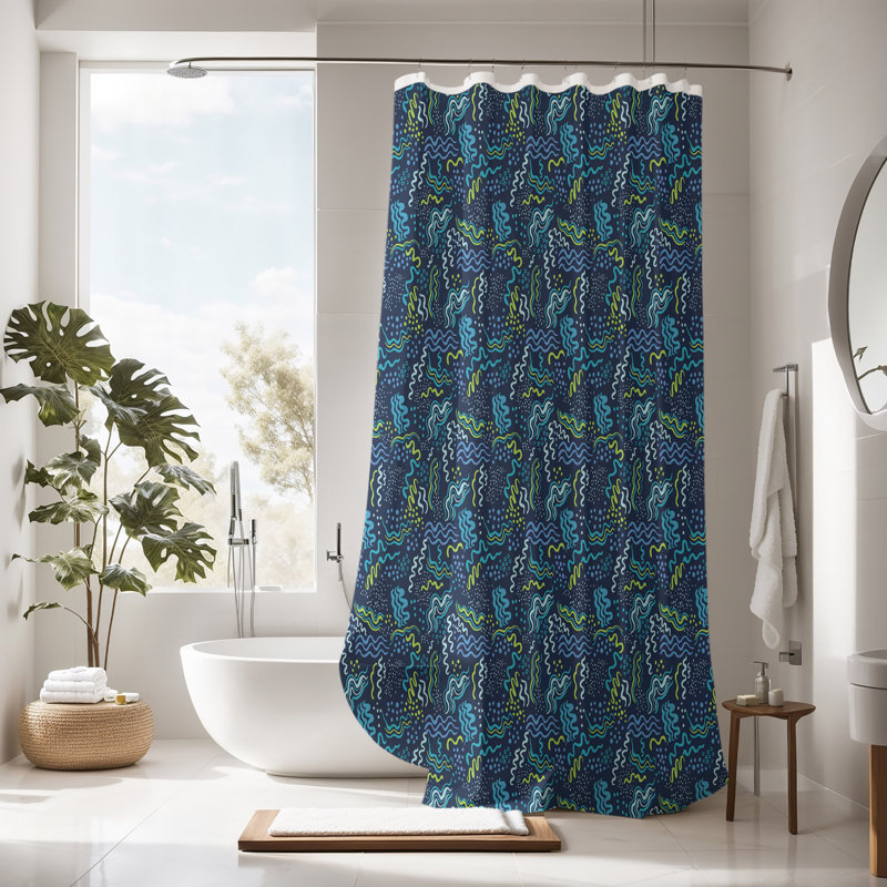 Abstract Shower Curtain, 93" H x 70" W