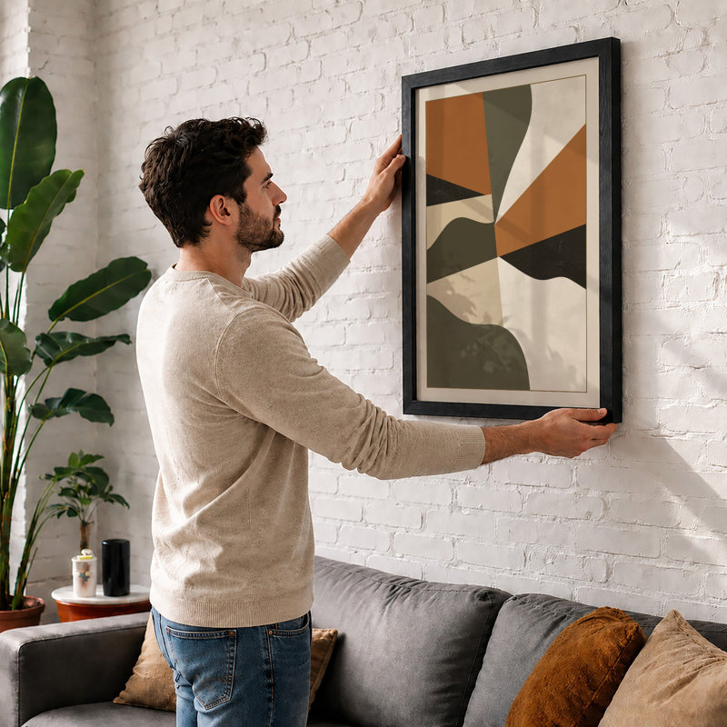 Pinwheel Geometric - Framed Print, A3 - 42.0 x 29.7 cm, Black