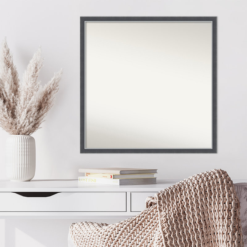 Miroir d'appoint mural en plastique mat, 28 po x 28 po