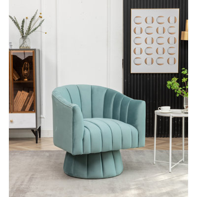 Murrow Upholstered Swivel Barrel Chair