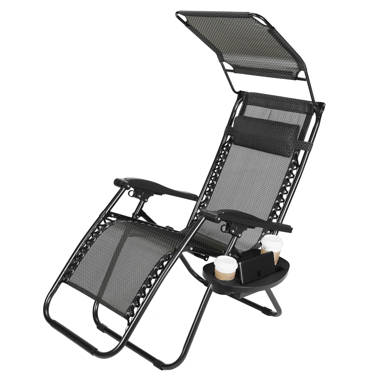 Mudssir Reclining Zero Gravity Chair with Cushion Arlmont & Co. Color: Black