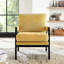 Fauteuil d'appoint en chenille de style Mid-Century moderne recouvert de tissu jaune-1104574496