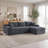 Compression Cloud Sectionals, Corduroy L Shape Modern Home Sofa