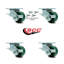 Poly vert sur roulettes en acier