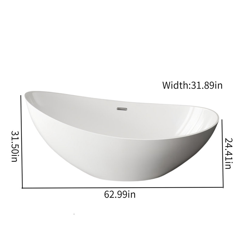 L 62,99 po x H 31,50 po, Blanc