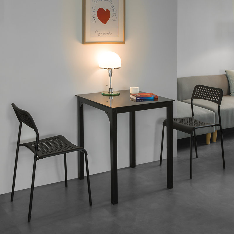 Obed Glass Top Metal Base Dining Table