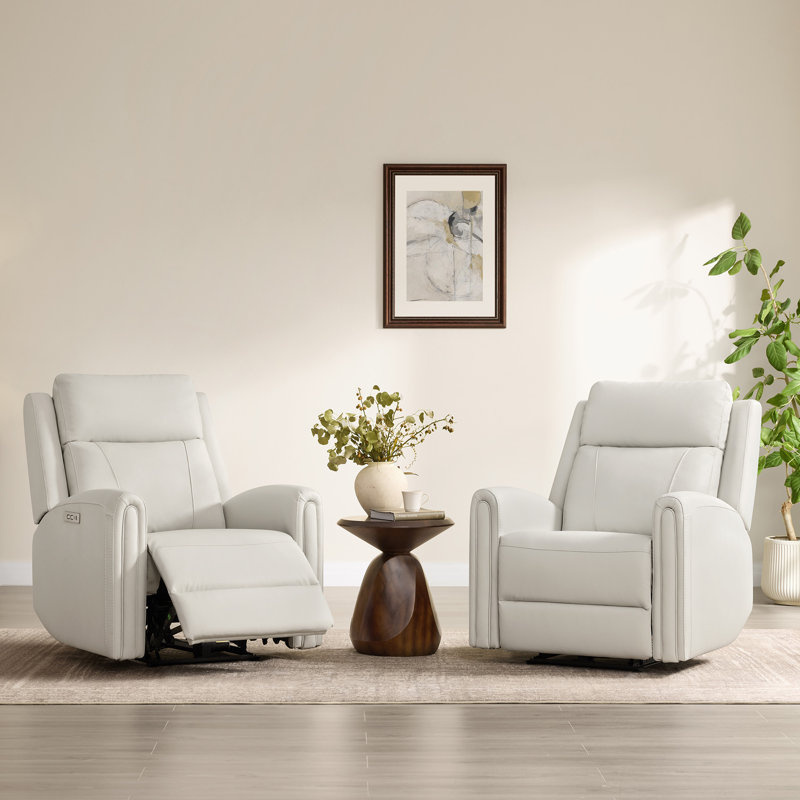 Zero Wall Vegan Leather Power Recliner, Cream