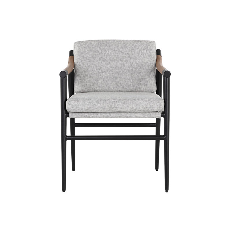 Chaise avec accoudoirs Latanyia en gris