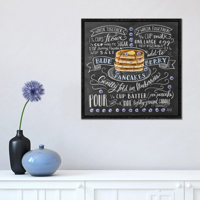 Blueberry Pancakes Recipe by Lily & Val - Wrapped Canvas Print