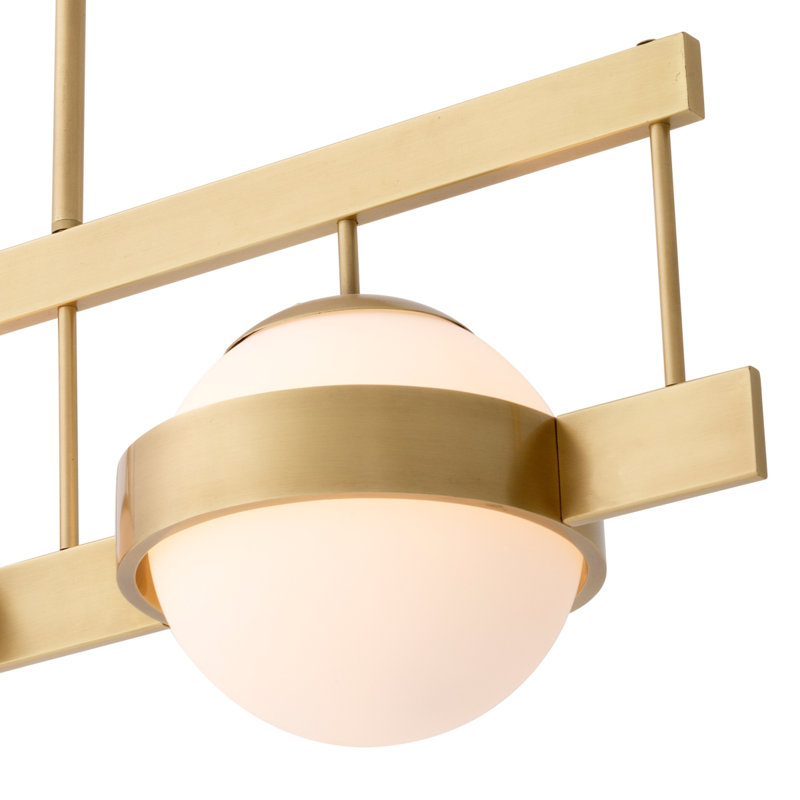 Biba Antique Brass Crystal 4-Light Dimmable Kitchen Island Chandelier
