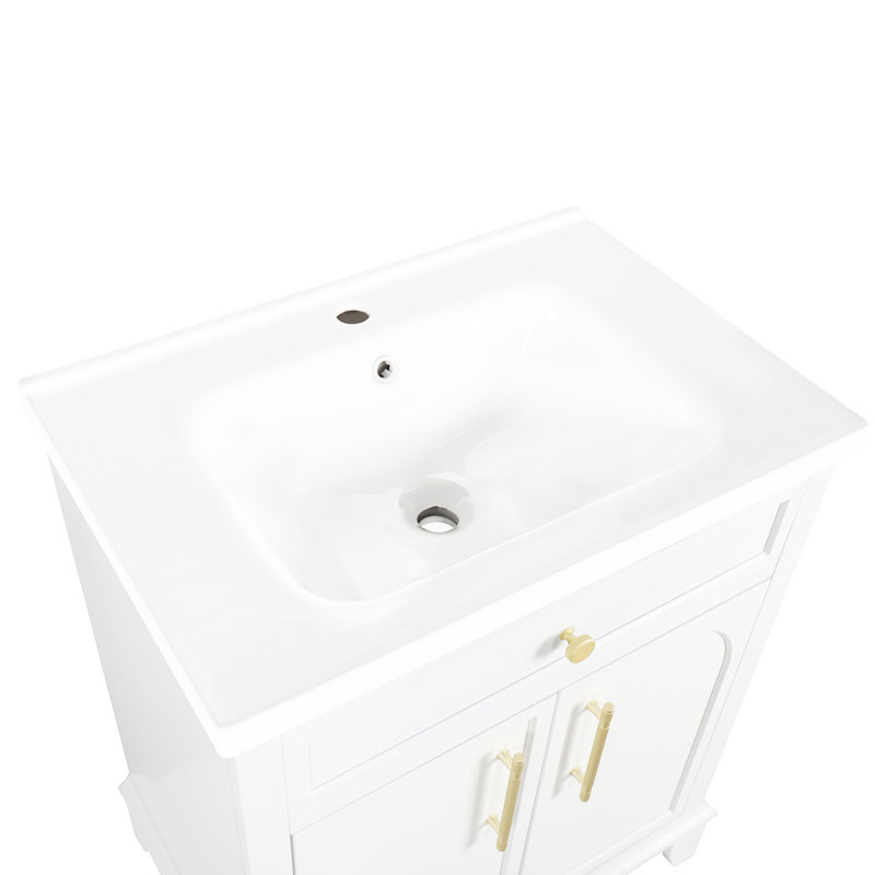 Bassin en céramique blanche de 27,8 po, seulement évier en céramique, sans armoire