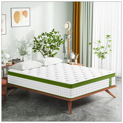 Mattress, Hybrid Mattress In A Box With Gel Memory Foam And Pocket Springs, Pressure Relief & Motion Isolation, Certipur-Us Certified, No Odor