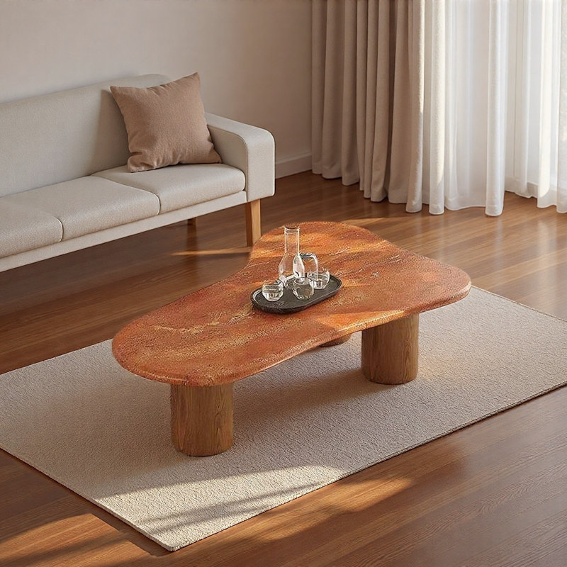 Mid-century Solid Wood Coffee Table, Brown, Brown