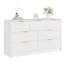 Commode blanche cannelée pour chambre à coucher avec 7 tiroirs, 55 "de large commode moderne avec poignée en métal-1545124744