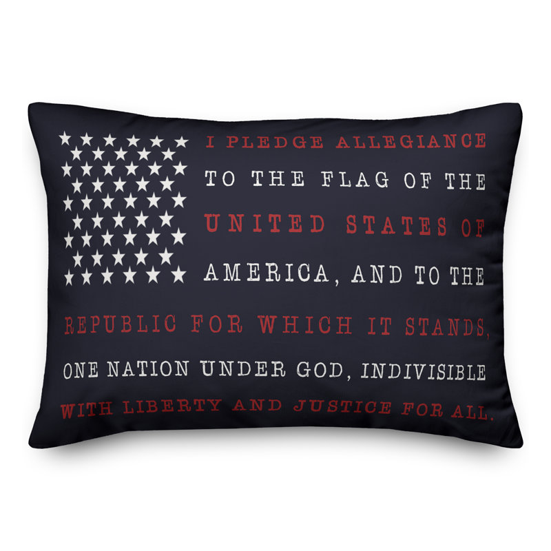  Housse et insert de coussin rectangulaire Pledge of Allegiance