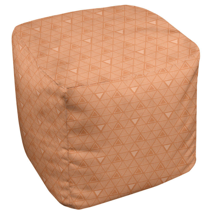 Repose-pieds à cubes triangles à la main couleur complète, Orange vif