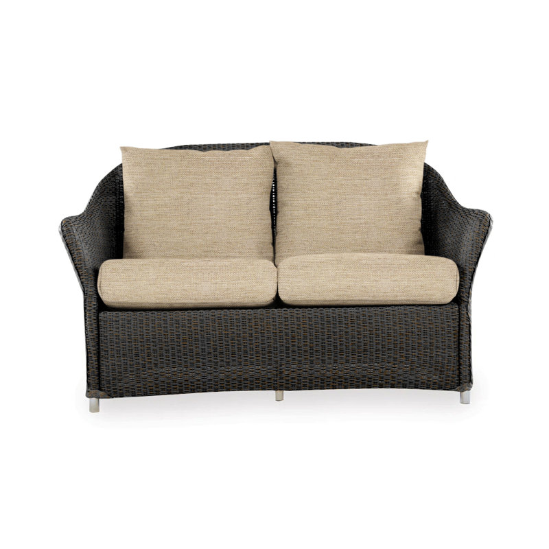 Weekend Retreat Outdoor 2 - Seat Loveseat, Canvas Black Sunbrella® Canvas, Mink
