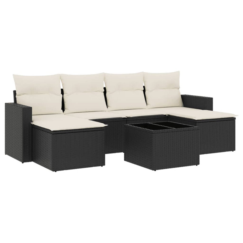 Vidaxl Garden Sofa Set Black, Cream White