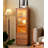 Modern Cherry Display Cabinet, Ribbed Glass & Drawers