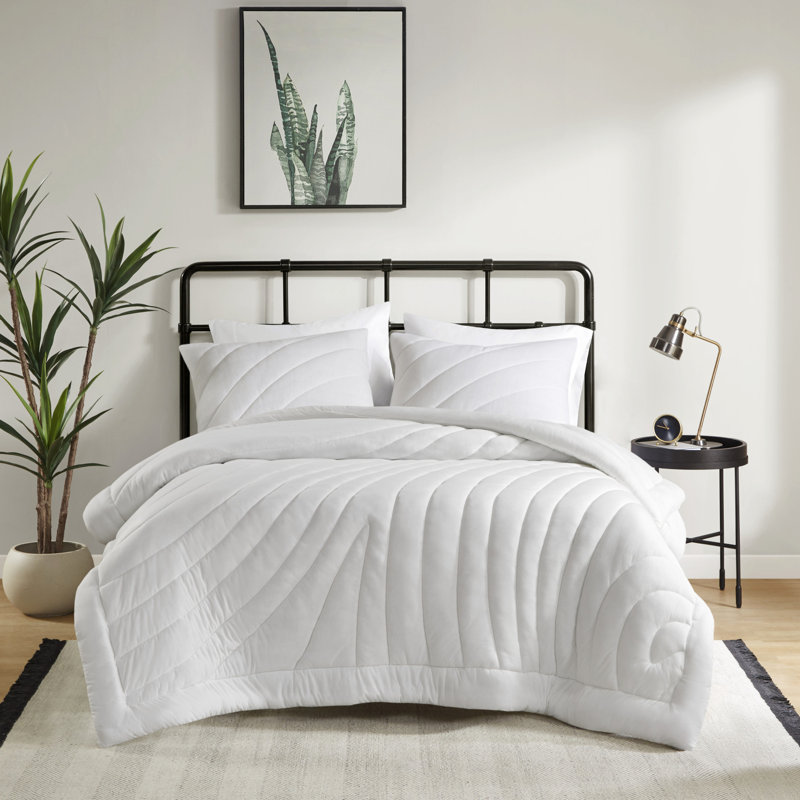 Ensemble d'édredon 3 pièces très grand / très grand blanc - rembourrage de 350 g / m² et sécuritaire