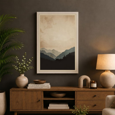 Mountains at Dawn Minimalist - Wrapped Canvas