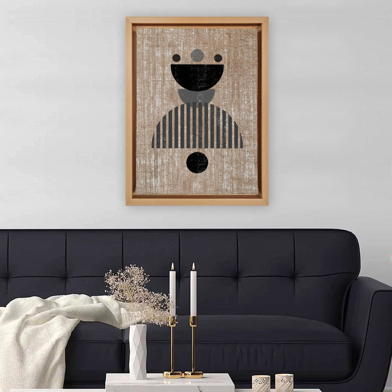Peinture décorative sur toile, H 26 po x l 18,1 po, Bois, Noir