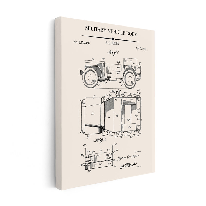 Transportation Blueprint No3, Unframed, Canvas, 24"H x 32"W