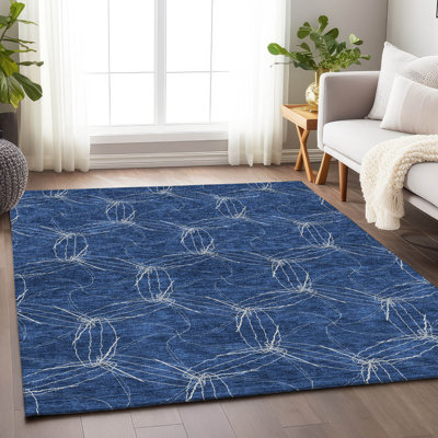Tapis bleu marine de qualité supérieure lavable à la machine Prisco