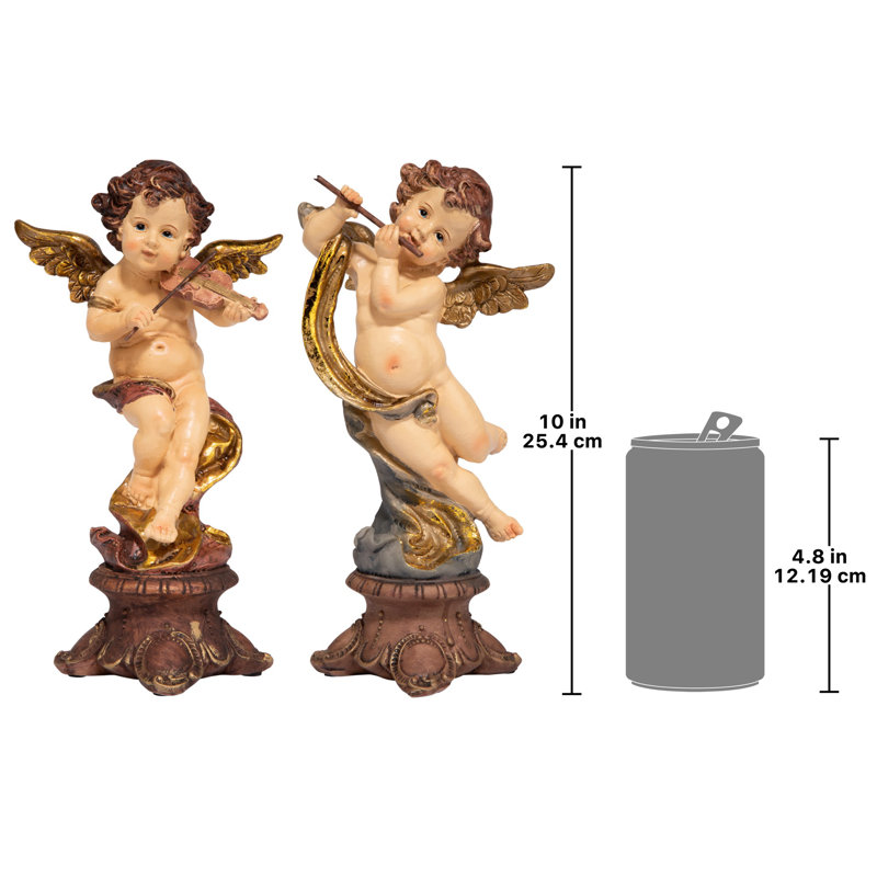 Figurines musicales chérubins de style baroque italien