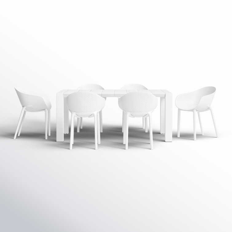 Farrah 39.37'' Rectangular 6 - Person Outdoor Dining Set