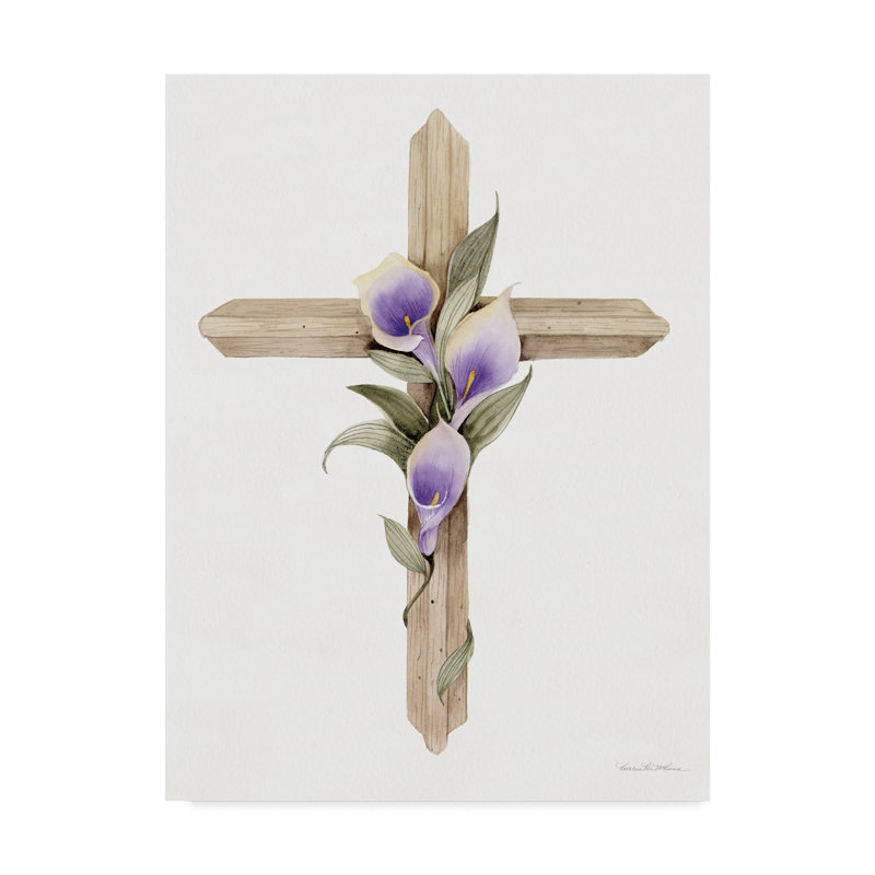 « pâques bénédiction cross ii », reproduction de peinture à l’aquarelle sur toile tendue, H 19 po x l 14 po x P 2 po