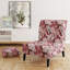 Pink Sakura Blossoms Floral - Upholstered Oriental Accent Slipper Chair