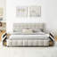 Lit tapissier, base de lit tapissier confortable, tissu chenille, avec tête de lit et base de lit solide. Avec tiroir pour le rangement - beige (88,5 po x 68,5 po x 31 po)