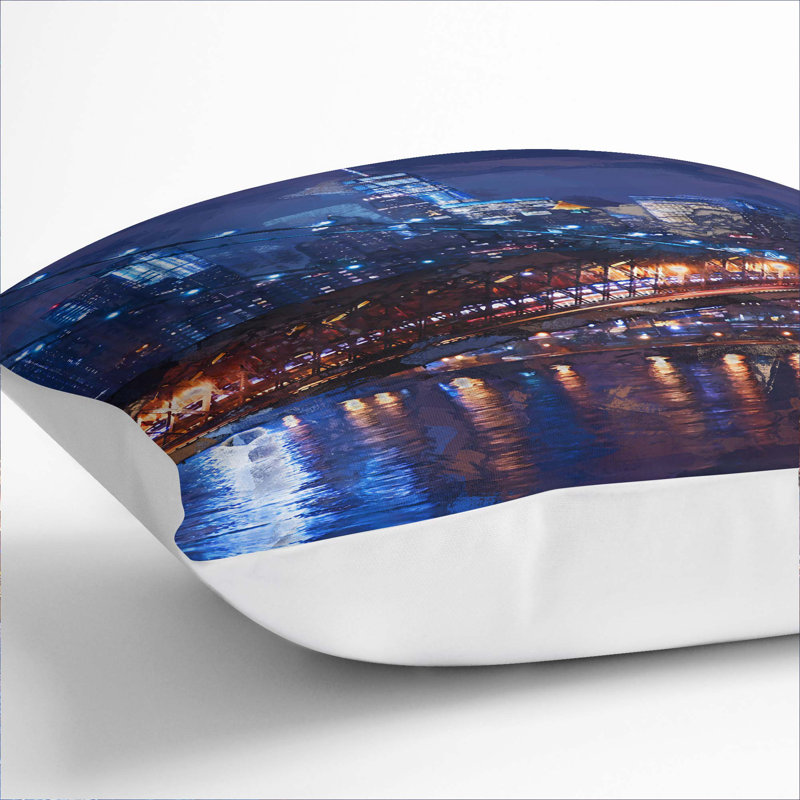 Abstract Square Cushion, 40cm H x 40cm W x 15cm D, White