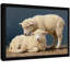 Reproduction d'art encadré noir, petit agneau mignon et douillet, style rétro-326412641