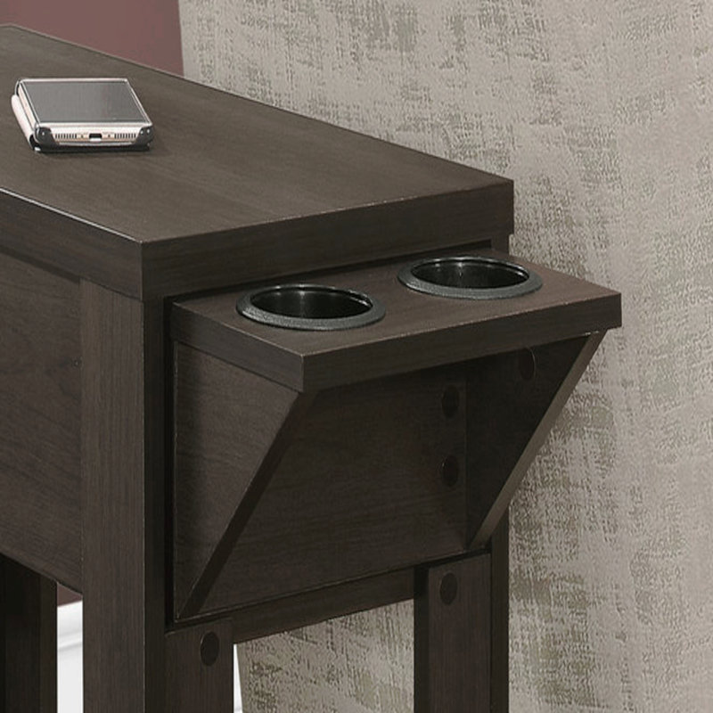 Table d'appoint, côté, bout, rangement, lampe, stratifié, transitionnel, Espresso