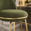 Ensemble de 2 tabourets de bar de luxe modernes GatherStool, siège rembourré vert olive avec pieds en fer doré poli, tabourets de bar d'une hauteur de 30 po avec repose-pieds circulaire, dossier arqué