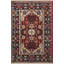 Tapis décoratif rétro multicolore à motifs foncés et à motifs frangés-787961878