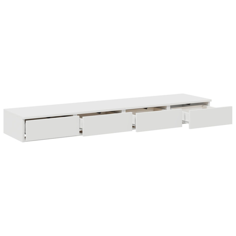 Bedside Tables Wood 150 X 36.5 X 16.5 Cm Bedside Table, White
