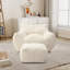 Fauteuil à billes en peluche pour adultes avec accoudoirs et repose-pieds Giant Plush-114210729